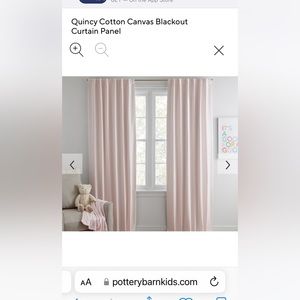 4 Pottery Barn kids pink blackout curtains